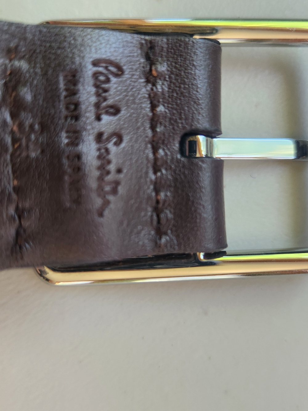 Paul Smith Brown Leather Belt with Silver Buckle - Picture 5 of 6
